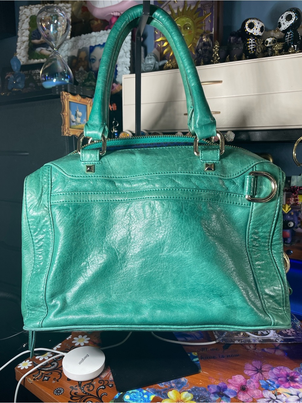 Rebecca Minkoff Emerald Quilted Stud Satchel - Picture 2 of 3